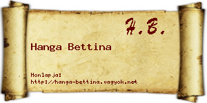 Hanga Bettina névjegykártya